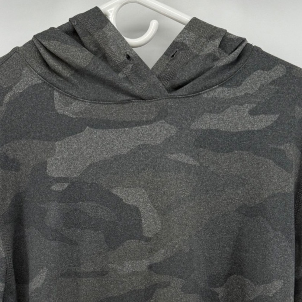 Spyder Active Womens Grey Camouflage Hooded Pullover Long Sleeve Shirt Size L